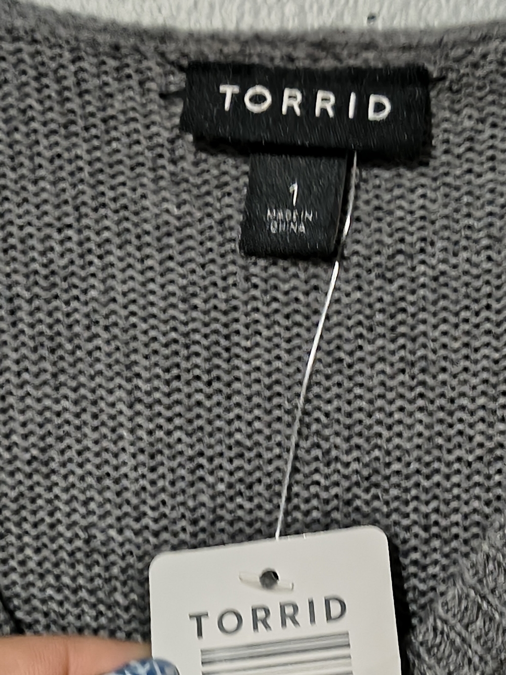 NWT Torrid Size 1 (1X) Heather Grey Black Ombre Hoodie Sweater Dress Stretchy - Picture 4 of 4